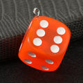 Resin Dice Charm Pendant Silver Tone Loop Two Sizes Multi Color view 10
