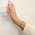 Thick Twisted Rope Chain Bracelet Gold Tone Lobster Clasp Extender view 4