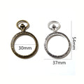 Round Pocket Watch Style Open Bezel Pendants in Two Finishes view 2