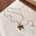 Horse Charm Layered Necklace In Two Colors Jewelry Design view 6