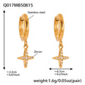 Crystal Cross Drop Hoop Earrings in Fifteen Gold Tone Styles view 8