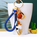 Jeweled Basketball Shoe Keychains in Three Colors with Braided and Plain Loops view 2