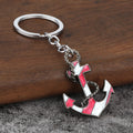 Metal Anchor Keychain With Rope Detail, 12 Color And Finish Styles view 12