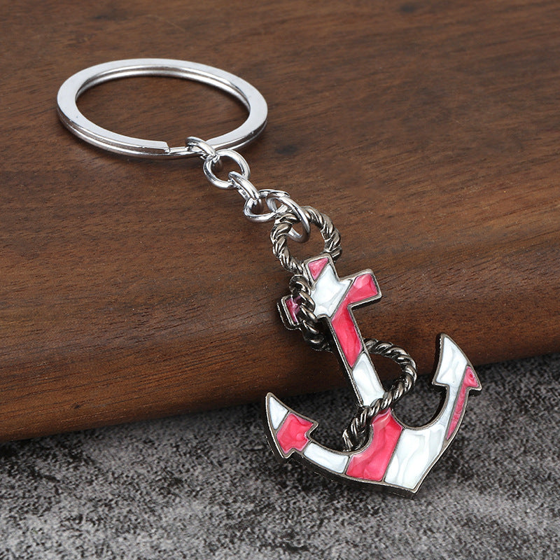 Creative Ship Anchor Metal Keychain for Car Keys and Nautical Gifts