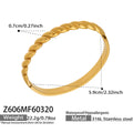 Sculpted Hinged Bangle Collection in Three Gold Tone Designs view 7