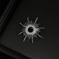 Rhinestone Sunburst Open Circle Brooch Pin Gold Tone view 4