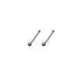 Tiny Silver Round Ball and Straight Bar Stud Earrings view 5