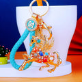 Multicolor Pegasus Keychain with Six Fortune Loops and Loose Heart Loops view 4