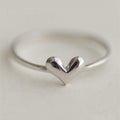 White Metal Polished Heart Motif Thin Band Ring Alloy view 1
