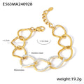 Gold Interlocking Oval Link Bracelet Rhinestone Pave Accents view 6