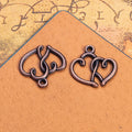 Linked Double Heart Metal Charm Pendant in 5 Finishes for Jewelry Making view 3