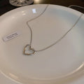 Twisted Open Heart Pendant Necklace on Fine Gold Tone Chain view 6