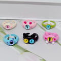 Colorful Cat and Monster Novelty Adjustable Rings in Six Designs view 2