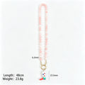 Pastel Round Bead Necklace With Painted Cowboy Boot Charm view 6