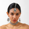 Round Medallion Choker Earring and Headpiece Jewelry Sets view 1