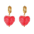 Sparkling Faceted Heart Drop Earrings in Nine Colors view 5