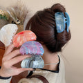 Oval Marbled Acrylic Hair Claw Clips Four Color Options view 2