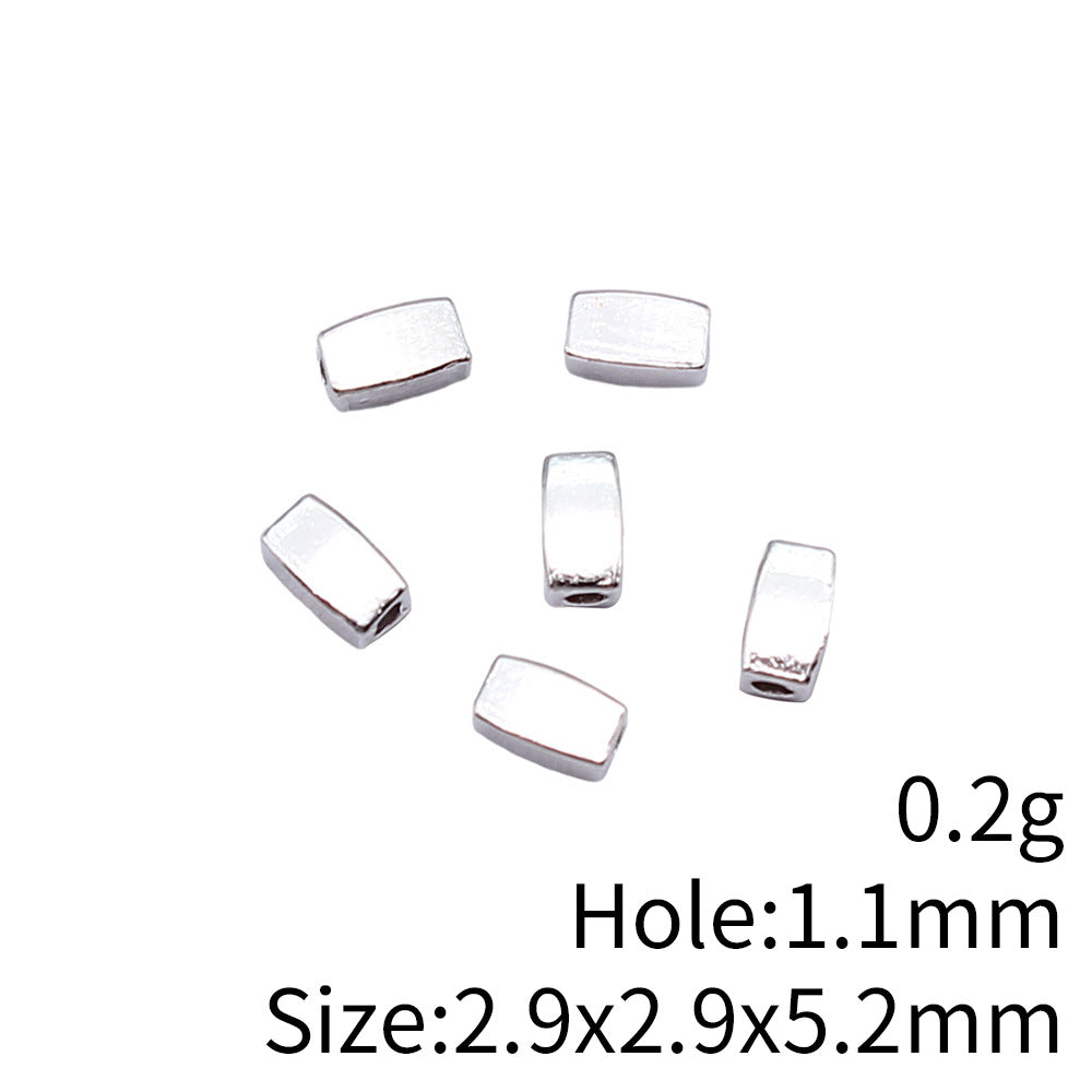 2.9x2.9x5.2mm 0.2g Zinc Alloy Geometric Bar Small Hole Spacer Beads for Bracelet Necklace Making
