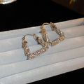 Faceted Leaf Cascade and Crystal Fringe Statement Earrings view 8