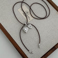 Crystal Heart Chain Tassel Necklace Fashion Jewelry view 2