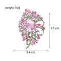 Pink Silver Tone Pink Green Crystal Floral Assortment Crystal Fifteen Designs Metal Brooch view 6