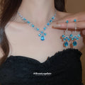 Green Square And Teardrop Crystal Earrings Or Matching Necklace view 4