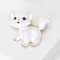 Enamel Kitten Cat Brooch Black White Gold Outline Pin view 4