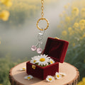 Pink Double Cherry Charm Keychain With Silver-Tone Clip view 3