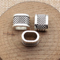 Dotted Texture Oval Large Hole Metal Bead Metal Jewelry Making Component view 2