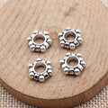 Studded Ring Silver Tone Large Hole Spacer Beads For Jewelry Making view 2