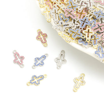 Pastel Crystal Cross Connector Collection for Jewelry Making