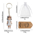Wooden Nurse Figure Keychain, Metal Split Ring, 2 Package Styles view 2