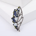 Open Leaf Crystal Cluster Brooch in Four Color Palettes view 8