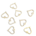 Crystal-Accented Gold Silver Heart Alloy Pendant Components in 2 Styles view 3