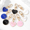 Gold Tone Honey Heart and Round Clip Keychains in Eight Colors view 1