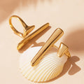 Open Geometric Bar Ring Gold Steel Two-Tone Stainless view 3