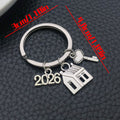 Silver Tone House Key Heart and Number Tag Keychain view 4
