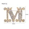 Gold Tone Silver Tone Initial Letter Crystal Two Designs Metal Brooch Pin view 2