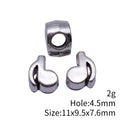 Antique Silver Sculpted Musical Note Large Hole Bead view 3