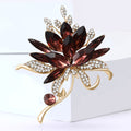 Crystal Flower Bouquet Brooch Marquise Petals Three Styles view 3