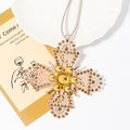 Yellow Rhinestone Tree Cross Pendant Ornament Two Styles view 6