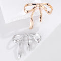Gold Tone Ribbon Bow Polished Two Designs Metal Brooch Pin view 5