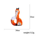 Enamel Curled Tail Fox Brooch Blue Orange Black Three Styles view 5