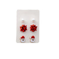 Green Christmas Three Pair Novelty Stud Earring Card Set view 5