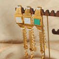 Watch-Style Mesh Bracelet Square Face Shell Stripe Crystal view 2