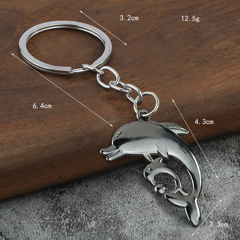 3D Dolphin Zinc Alloy Keychain Ocean Car Hanging Gift