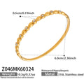 Thin Zircon Teardrop Clover Cross Bangle Gold Steel view 6