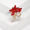 Marquise Crystal Bouquet Brooch With Jeweled Ribbon Bow view 3