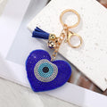 Large Rhinestone Evil Eye Tassel Clip Keychains in Seventeen Designs view 4