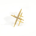 Gold Silver Rhinestone Starburst Multi Star Metal Brooch Pins view 3